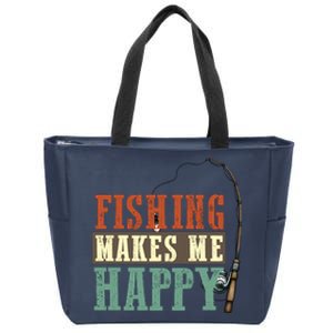 Fishing Makes Me Happy Zip Tote Bag