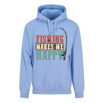 Fishing Makes Me Happy Unisex Surf Hoodie