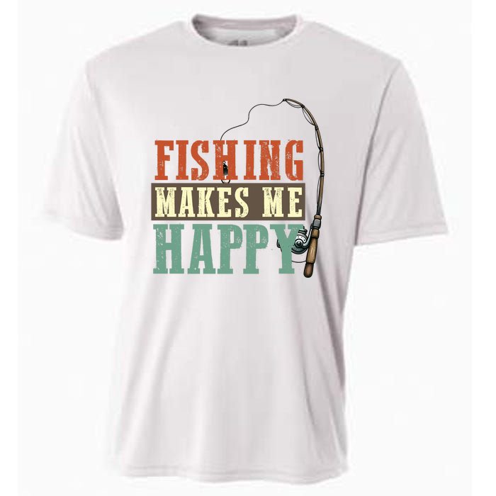 Fishing Makes Me Happy Cooling Performance Crew T-Shirt