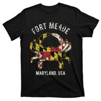 Fort Meade Maryland Usa Crab Vintage Distressed Style Design T-Shirt