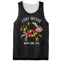 Fort Meade Maryland Usa Crab Vintage Distressed Style Design Mesh Reversible Basketball Jersey Tank