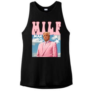 Funny Milf Man I Love Felons Trump President Supporters 2024 Ladies PosiCharge Tri-Blend Wicking Tank