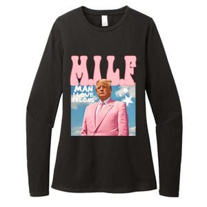 Funny Milf Man I Love Felons Trump President Supporters 2024 Womens CVC Long Sleeve Shirt