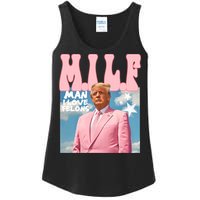 Funny Milf Man I Love Felons Trump President Supporters 2024 Ladies Essential Tank