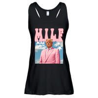 Funny Milf Man I Love Felons Trump President Supporters 2024 Ladies Essential Flowy Tank