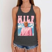 Funny Milf Man I Love Felons Trump President Supporters 2024 Women's Knotted Racerback Tank