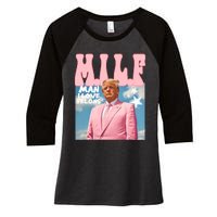 Funny Milf Man I Love Felons Trump President Supporters 2024 Women's Tri-Blend 3/4-Sleeve Raglan Shirt