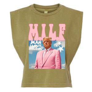 Funny Milf Man I Love Felons Trump President Supporters 2024 Garment-Dyed Women's Muscle Tee