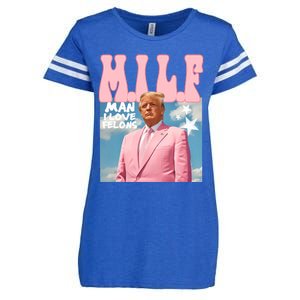 Funny Milf Man I Love Felons Trump President Supporters 2024 Enza Ladies Jersey Football T-Shirt