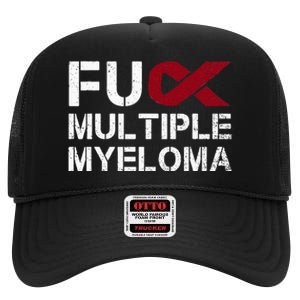 Fuck Multiple Myeloma Awareness Month Ribbon Warrior Fighter High Crown Mesh Back Trucker Hat