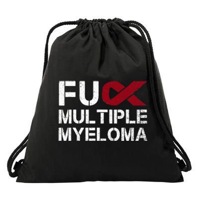 Fuck Multiple Myeloma Awareness Month Ribbon Warrior Fighter Drawstring Bag