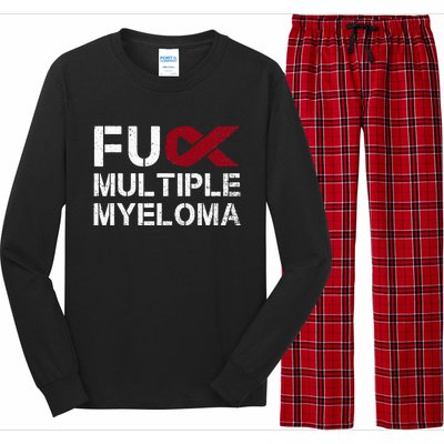 Fuck Multiple Myeloma Awareness Month Ribbon Warrior Fighter Long Sleeve Pajama Set