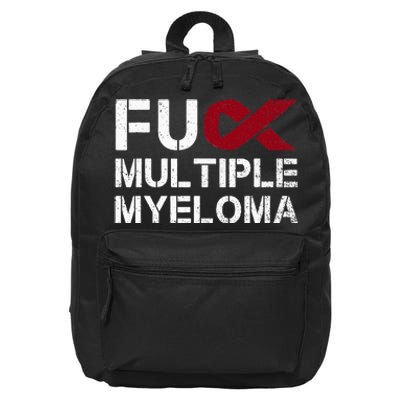 Fuck Multiple Myeloma Awareness Month Ribbon Warrior Fighter 16 in Basic Backpack