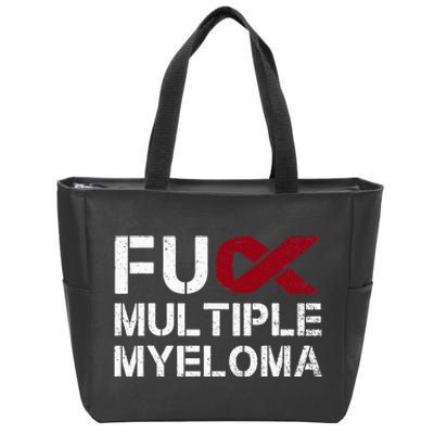 Fuck Multiple Myeloma Awareness Month Ribbon Warrior Fighter Zip Tote Bag