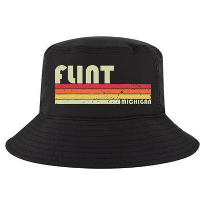 Flint Mi Michigan Funny City Home Roots Gift Retro 70s 80s Cool Comfort Performance Bucket Hat