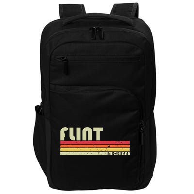 Flint Mi Michigan Funny City Home Roots Gift Retro 70s 80s Impact Tech Backpack