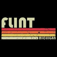Flint Mi Michigan Funny City Home Roots Gift Retro 70s 80s Sustainable Bucket Hat