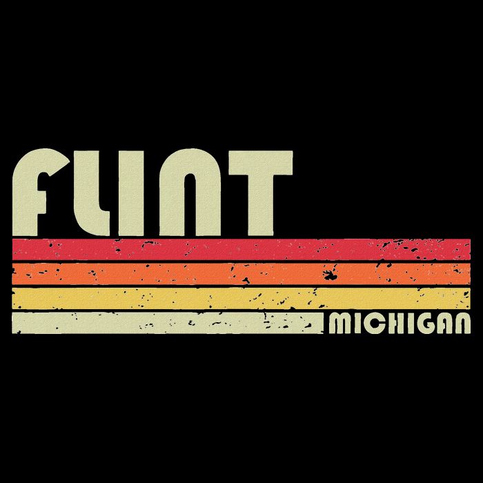 Flint Mi Michigan Funny City Home Roots Gift Retro 70s 80s Sustainable Bucket Hat