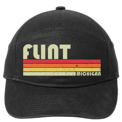 Flint Mi Michigan Funny City Home Roots Gift Retro 70s 80s 7-Panel Snapback Hat