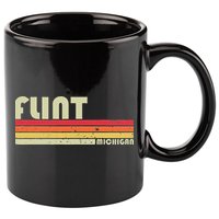 Flint Mi Michigan Funny City Home Roots Gift Retro 70s 80s 11oz C Handle Ceramic Mug
