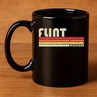 Flint Mi Michigan Funny City Home Roots Gift Retro 70s 80s 11oz C Handle Ceramic Mug