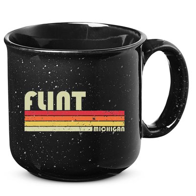 Flint Mi Michigan Funny City Home Roots Gift Retro 70s 80s 15oz Campfire Ceramic Mug