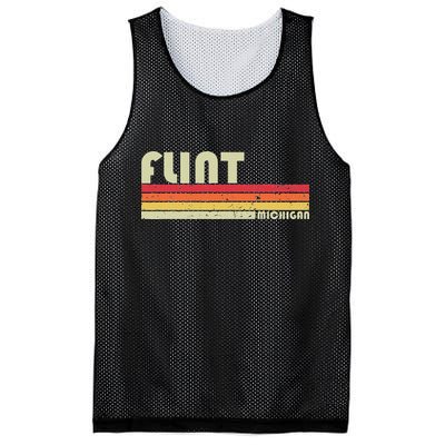 Flint Mi Michigan Funny City Home Roots Gift Retro 70s 80s Mesh Reversible Basketball Jersey Tank
