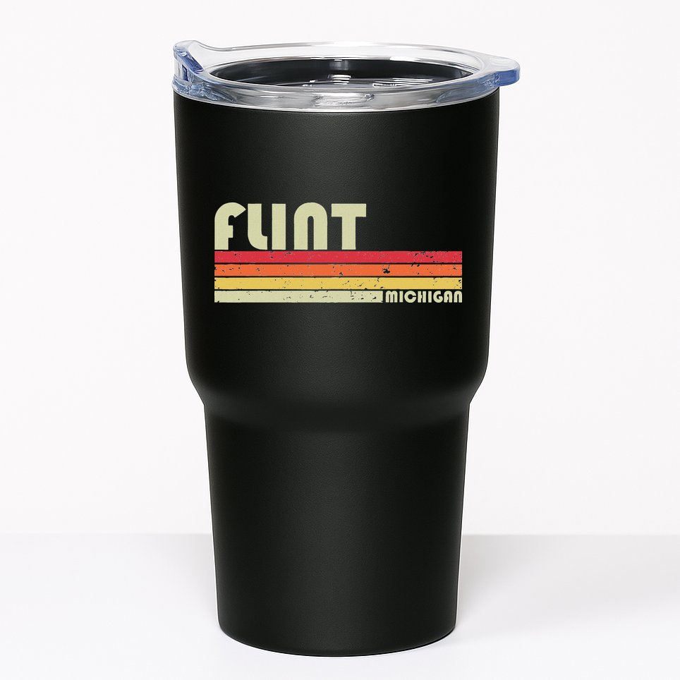 Flint Mi Michigan Funny City Home Roots Gift Retro 70s 80s Tumbler