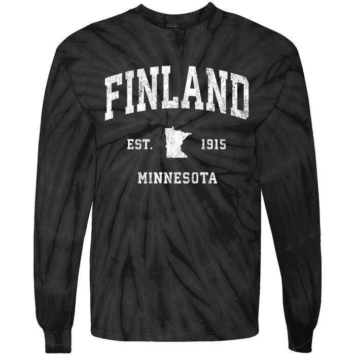 Finland Minnesota Mn Vintage Athletic Sports Tie-Dye Long Sleeve Shirt