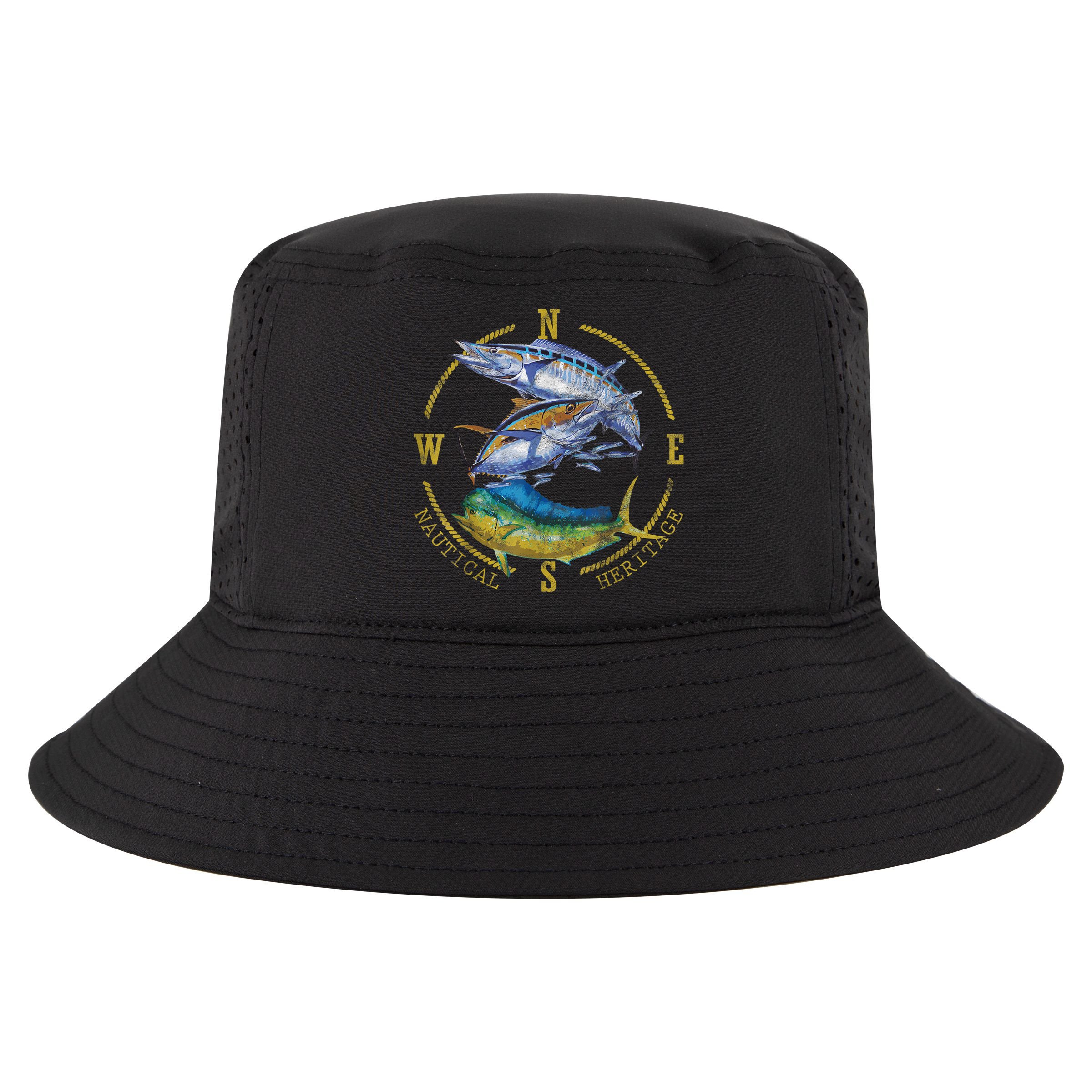Fish Mahi Mahi Tuna Kingfish Nautical Heritage Fishing Gift Cool Comfort Performance Bucket Hat