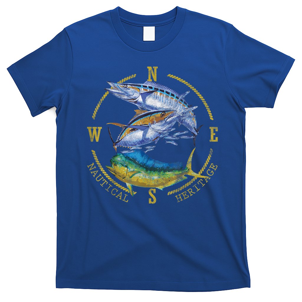 Fish Mahi Mahi Tuna Kingfish Nautical Heritage Fishing Gift T-Shirt