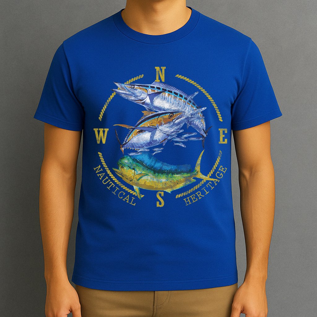 Fish Mahi Mahi Tuna Kingfish Nautical Heritage Fishing Gift T-Shirt