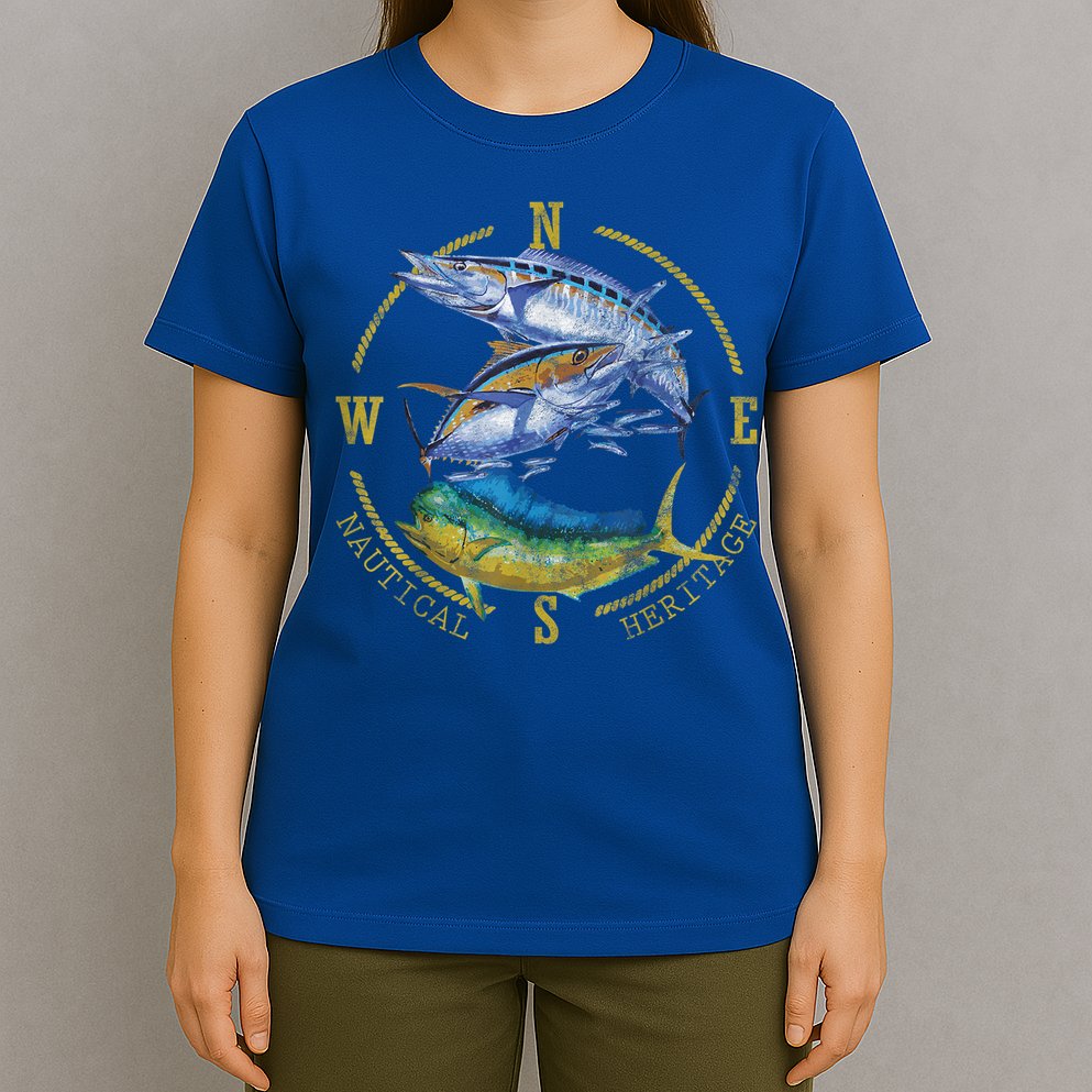 Fish Mahi Mahi Tuna Kingfish Nautical Heritage Fishing Gift T-Shirt