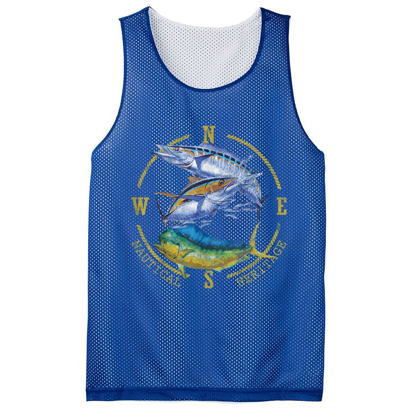 Fish Mahi Mahi Tuna Kingfish Nautical Heritage Fishing Gift Mesh Reversible Basketball Jersey Tank