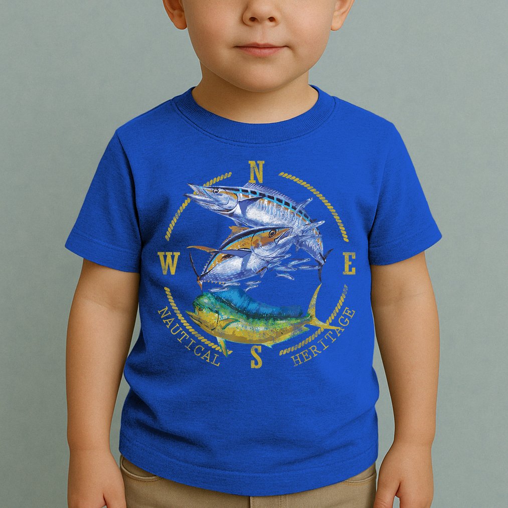 Fish Mahi Mahi Tuna Kingfish Nautical Heritage Fishing Gift Toddler T-Shirt