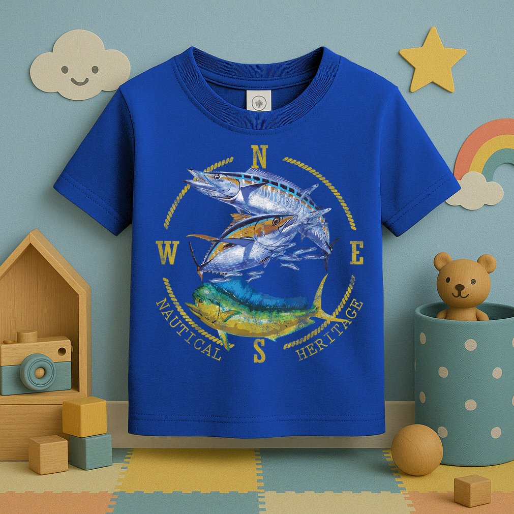 Fish Mahi Mahi Tuna Kingfish Nautical Heritage Fishing Gift Toddler T-Shirt