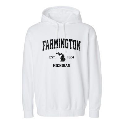 Farmington Michigan Mi Vintage Established Athletic Sports Design Garment-Dyed Fleece Hoodie