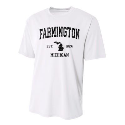 Farmington Michigan Mi Vintage Established Athletic Sports Design Performance Sprint T-Shirt