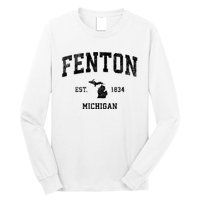 Fenton Michigan Mi Vintage Established Athletic Sports Design Long Sleeve Shirt