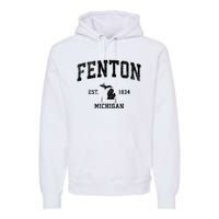 Fenton Michigan Mi Vintage Established Athletic Sports Design Premium Hoodie