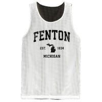 Fenton Michigan Mi Vintage Established Athletic Sports Design Mesh Reversible Basketball Jersey Tank