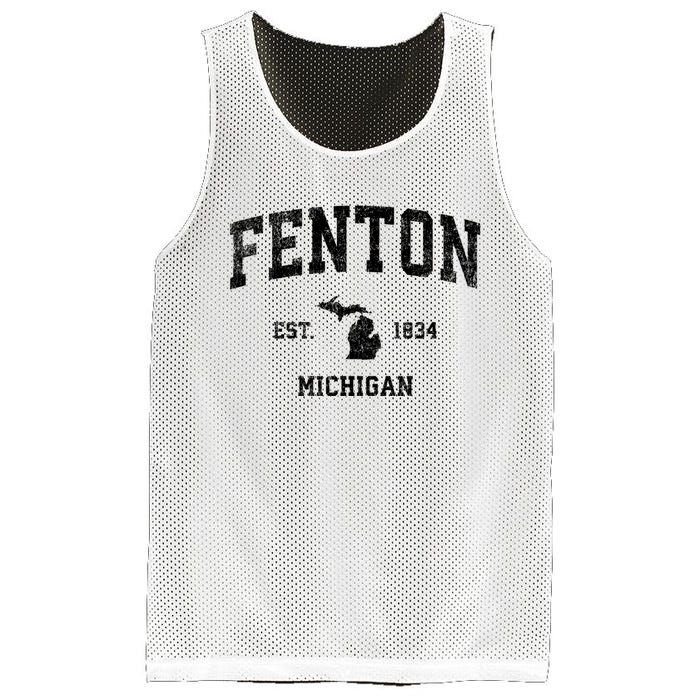 Fenton Michigan Mi Vintage Established Athletic Sports Design Mesh Reversible Basketball Jersey Tank