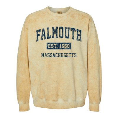 Falmouth Massachusetts Ma Vintage Sports Colorblast Crewneck Sweatshirt