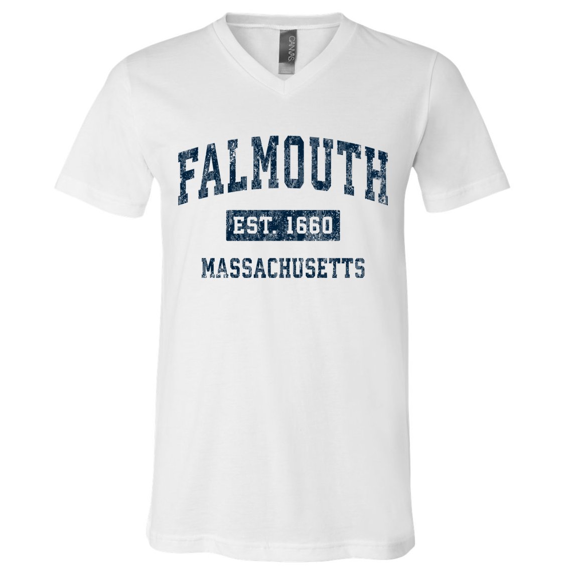 Falmouth Massachusetts Ma Vintage Sports V-Neck T-Shirt