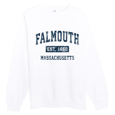 Falmouth Massachusetts Ma Vintage Sports Premium Crewneck Sweatshirt