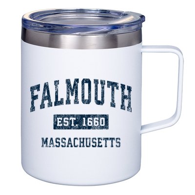 Falmouth Massachusetts Ma Vintage Sports 12oz Stainless Steel Coffee Mug