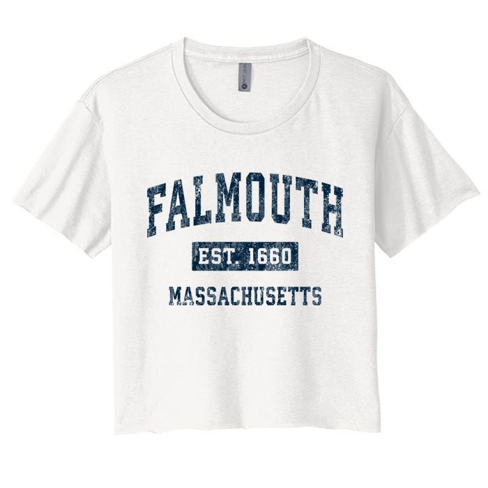 Falmouth Massachusetts Ma Vintage Sports Women's Crop Top Tee