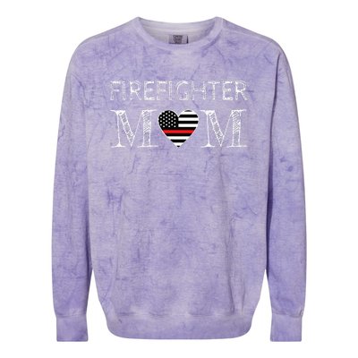 Firefighter Mom Mother Support the Thin Red Line Flag Son Colorblast Crewneck Sweatshirt