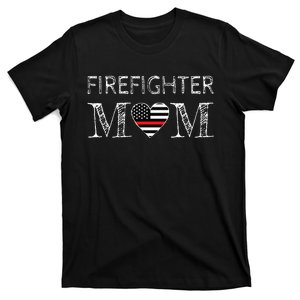 Firefighter Mom Mother Support the Thin Red Line Flag Son T-Shirt