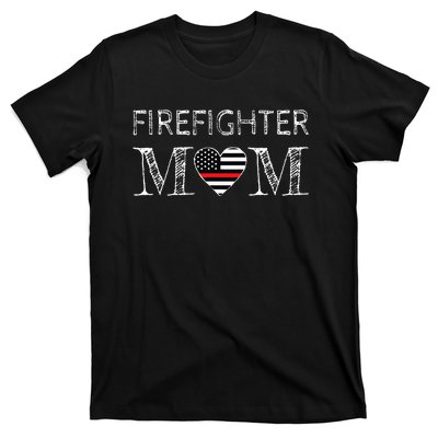 Firefighter Mom Mother Support the Thin Red Line Flag Son T-Shirt